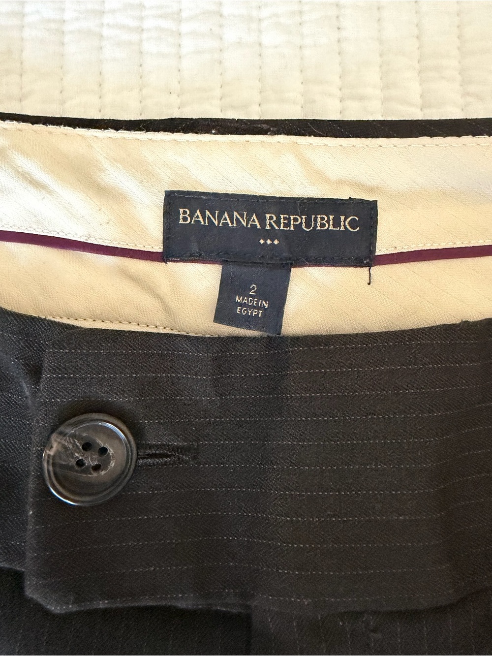 Banana Republic Dark Brown Pinstripe Wide-Leg Pants